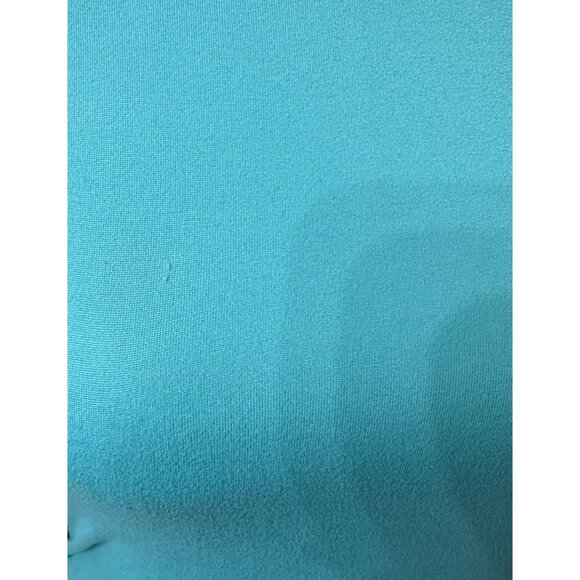 Turquoise Cutout Back Ruched Bodycon Dress Short Sleeve Stretch SizeM Popular 21 - Picture 10 of 11